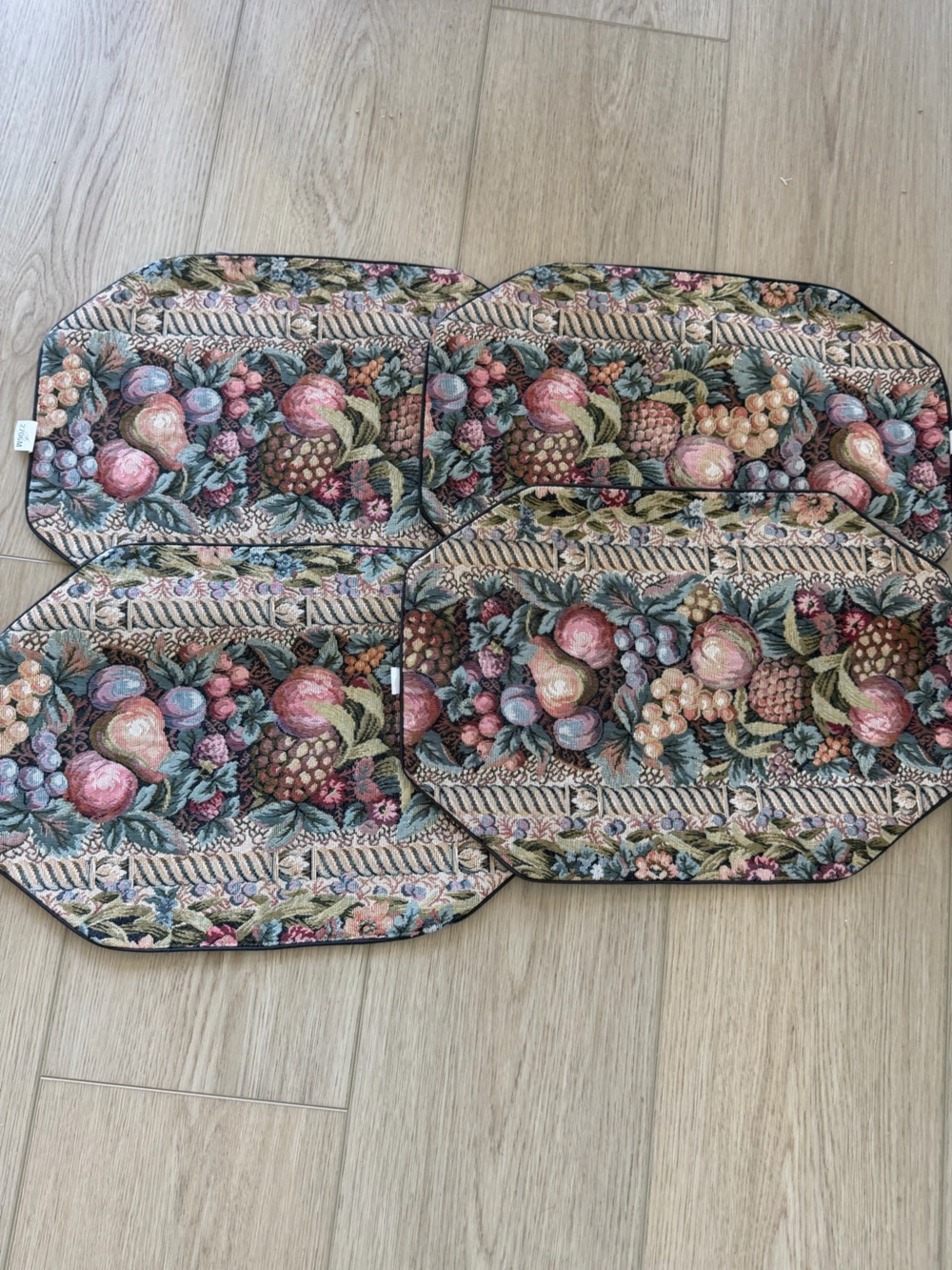 Floral Fruit Tapestry Placemat Set - Multicolor by